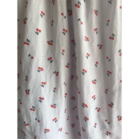 J Crew cherry print white halter tie neck sleeveless lined  tank 00 - Picture 4 of 8